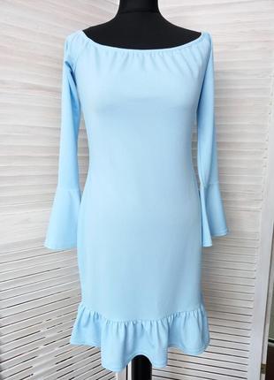 Платье шикарное голубого цвета.7 фото