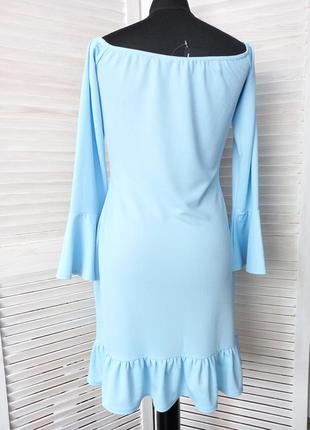 Платье шикарное голубого цвета.8 фото