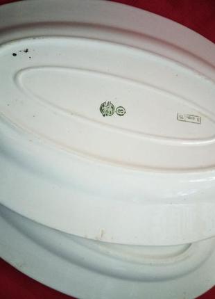 Тареля 2 шт-велика овальна тарілка-фаянс вінтаж