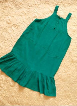 Летнее яркое зеленое платье - сарафан mango s. платье9 фото