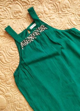 Летнее яркое зеленое платье - сарафан mango s. платье5 фото