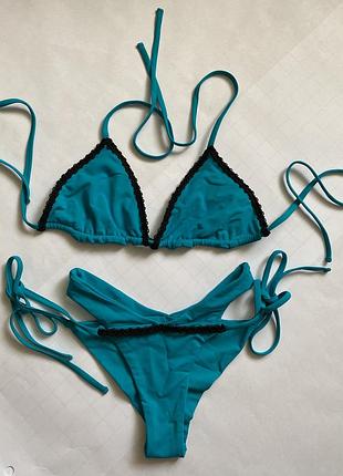 Новый раздельный голубой купальник хс-с.