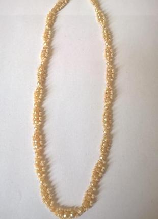 Вінтажне намисто перламутрового пісочного кольору