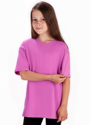Футболка оверсайз підліткова, футболка oversize для подростков, сиреневая, розовая, бузкова, лавандова5 фото