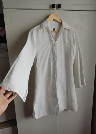 Подовжена сорочка, плаття-туніка льняна3 фото