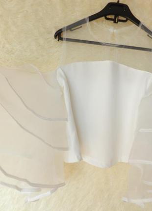 ⛔✅ шикарна блуза топ з пишними рукавами-воланами5 фото