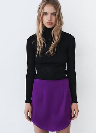 Новая сатиновая мини юбка от zara3 фото