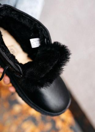 Шикарные мужские теплые зимние ботинки ugg neumel “leather black”5 фото