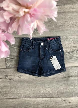 Новые шорты для девочки джинсовые 2-4 года hema