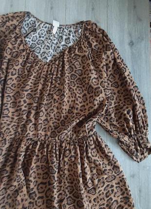 Платье свободный крой леопардовый принт,48 р3 фото