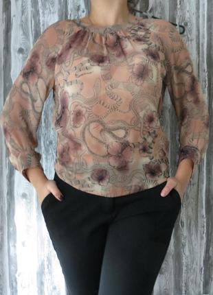 Шикарная  блузка с длинным рукавом topshop 12 размер