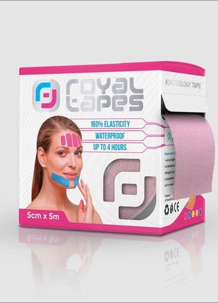 Тейп для обличчя  royal tapes face care світло-рожевий2 фото