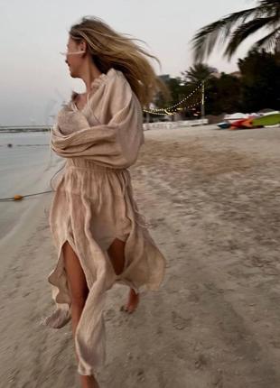 Легка пляжна сукня,довга літня сукня,з довгим рукавом,24397ans4 фото