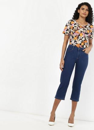 Нові marks & spencer denim розмір uk 12 eu 40 m-l укорочені джинси straight fit cropped mid rise