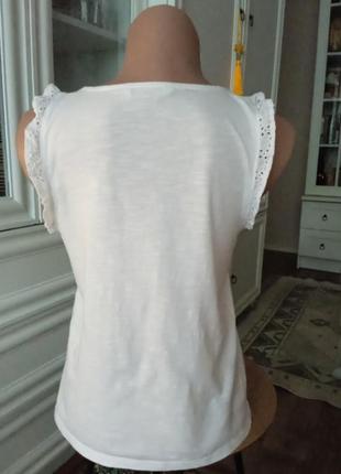 Женская блуза футболка майка топ белый коттон хлопок прошва сетка трикотажная ришелье2 фото