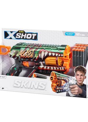 Скорострельный бластер x-shot skins griefer beast out (12 патронов)
