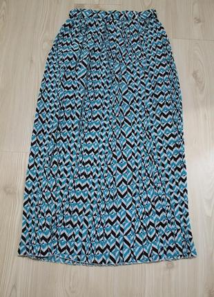 Плисированая юбка макси в сборку длинная в пол бирюзовая яркая летняя плисировка плисированная l xl4 фото