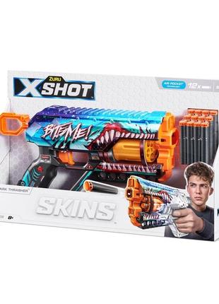 Скорострельный бластер x-shot skins griefer  shark thrasher (12 патронов)