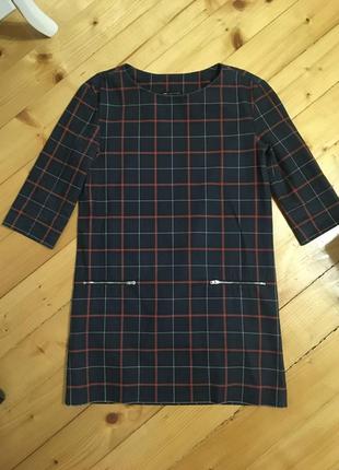 Платье mango xs синее в клетку