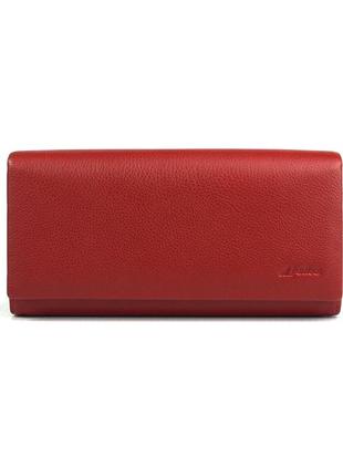 Красный женский кожаный кошелек на магнитах, классический модный кошелек из натуральной кожи