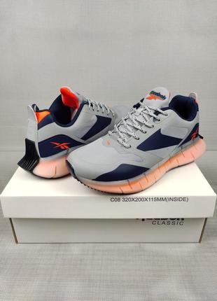 Кроссовки reebok zig kinetica gray&amp;orange5 фото