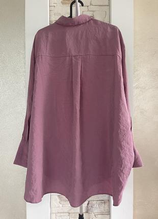 Женская рубашка оверсайз сиреневого цвета zara4 фото