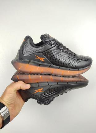 Мужские кроссовки reebok zig kinetica black &amp; orange3 фото