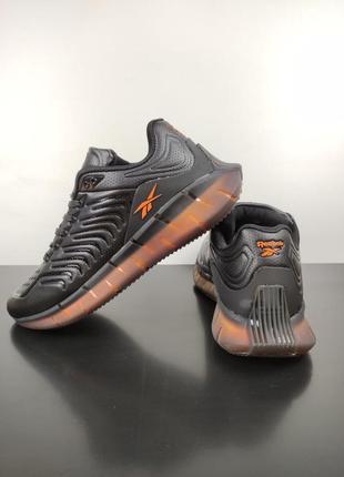 Мужские кроссовки reebok zig kinetica black &amp; orange1 фото
