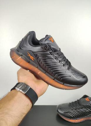 Мужские кроссовки reebok zig kinetica black &amp; orange2 фото