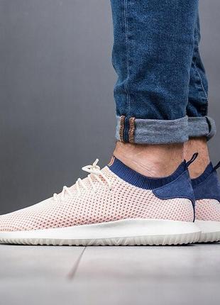 Кроссовки adidas tubular shadow primeknit white orange