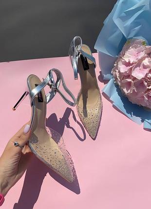🌼 шикарные прозрачные силиконовые туфли лодочки со стразами