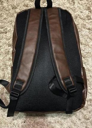 Мужской городской рюкзак эко кожа молодежный коричневый для зала ноутбука2 фото