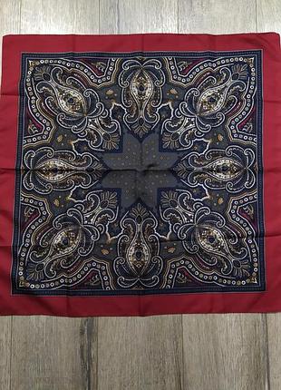 Италия! бордовый роскошный платок с узором "пейсли",новый