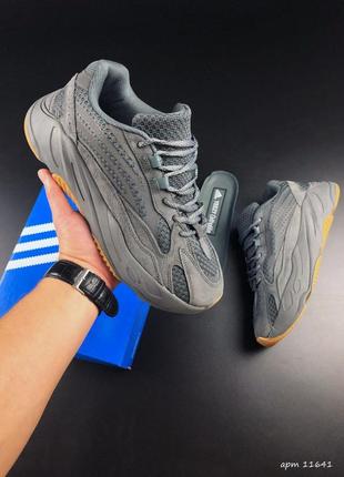 Мужские серые замшевые кроссовки adidas yeezy 700 🆕 адидас изи буст 7003 фото