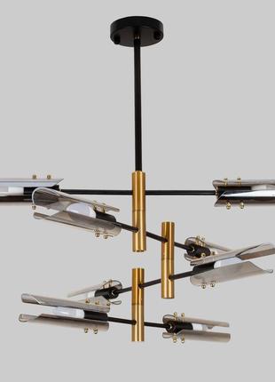Чёрная современная люстра на 8 ламп (61-v1012-8 bk)