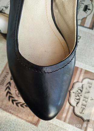 Туфли босоножки черные с открытой пяткой на каблуке кожа2 фото