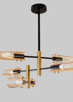 Чёрная современная люстра на 6 ламп (61-v1012-6 br)
