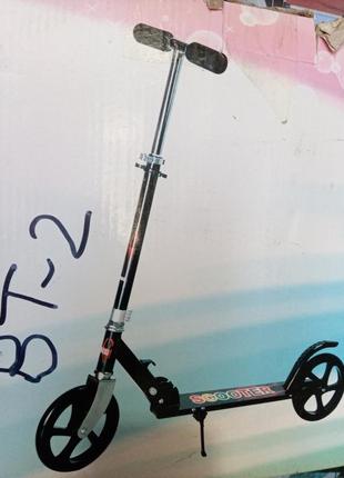 Двоколісний самокат scooter 888 для підлітків складаний з підніжкою scooter bt-3 (6)9 фото