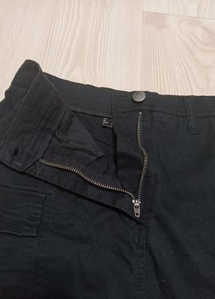 Юбка-мини мини-юбка юбка мини карго с карманами чёрная базовая спортивная классическая размер 44 424 фото