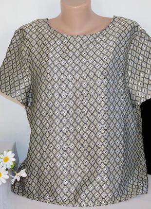 Брендовая жаккардовая блуза топ peacocks вьетнам металлик геометрический узор этикетка4 фото