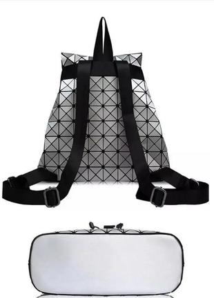 Спортивний рюкзак жіночий маленький геометричний бао бао жіночий, bao bao issey miyake silver - ven3554 фото