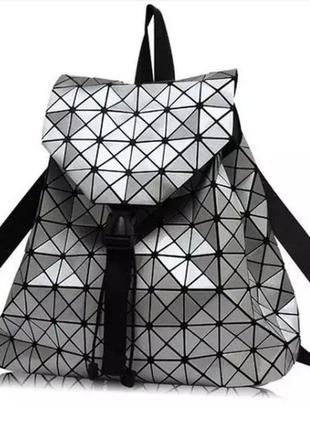 Спортивний рюкзак жіночий маленький геометричний бао бао жіночий, bao bao issey miyake silver - ven3551 фото