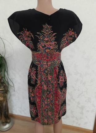 Шелковое платье в емко стиле имитация вышиванки4 фото