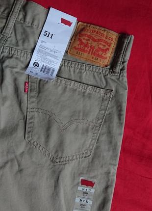 Брендовые фирменные легкие летние демисезонные хлопковые джинсы levi's 511,оригинал,новые с бирками,размер 34/32.3 фото