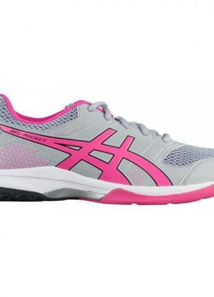 Женские кроссовки для сквоша asics gel-rocket 8 mid grey/pink glo (37) 6 b756y-0201 фото