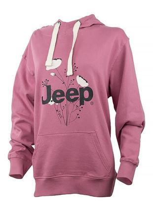 Женское худи jeep hooded oversize sweatshirt botanical print фиолетовый s (o102606-p490 s)