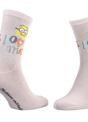 Носки minions minion  loves me 1-pack 36-41 pale gray-yellow 13890131-4