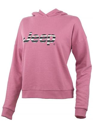 Женское худи jeep hooded cropped sweatshirt striped print фиолетовый l (o102609-p490 l)