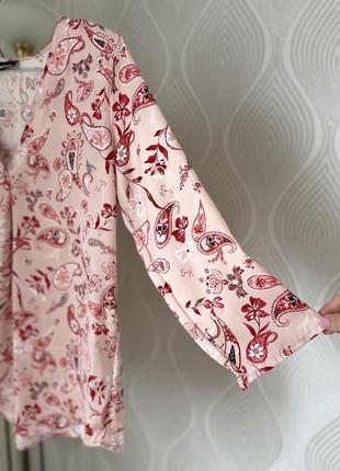 Нежная розовая блуза в цветочном принте в размере xs от бренда tally weijl4 фото