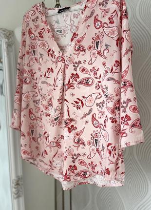 Нежная розовая блуза в цветочном принте в размере xs от бренда tally weijl3 фото